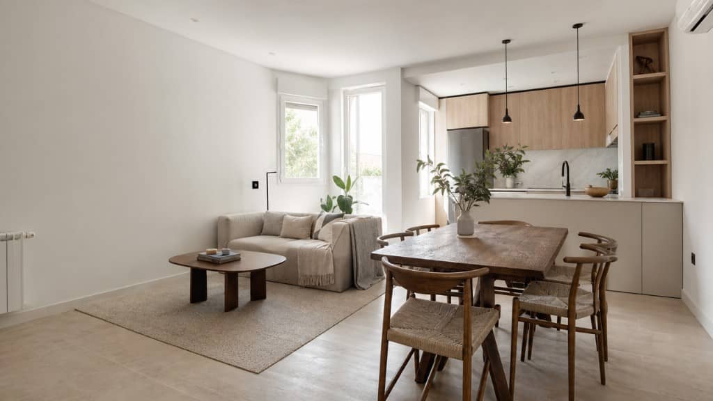 Piso compacto reformado con zona de día y cocina integrada